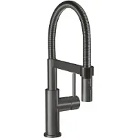 Villeroy & Boch Steel Expert Compact - Keukenkraan met flexibele uitloop en uittrekbare sproeikop, antraciet 92730005