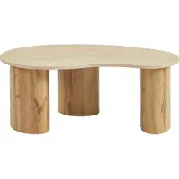 Vente-unique MDF-salontafel met travertijn-effect in Beige en licht naturelkleur - ALOZYA