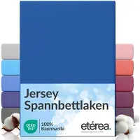 Eterea Cosmesi Naturale etérea Jersey Hoeslaken 140x200 - 160x200 cm Oekotex Made in Green - 100% katoen - Blauw