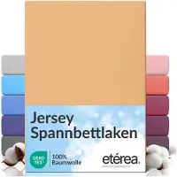 Eterea Cosmesi Naturale etérea Jersey Hoeslaken 200x220 - 200x220 cm Oekotex Made in Green - 100% katoen - Zand