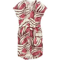 s.Oliver Jurk lichtbeige / chocoladebruin / watermeloen rood