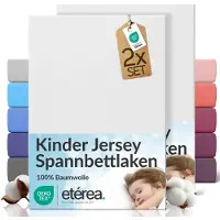 Eterea Cosmesi Naturale etérea Jersey hoeslaken 2-pack 60x120-70x140 cm (hoek 15 cm) 100% katoen - Wit