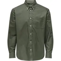 Only & Sons Overhemd 'ONSOXFORD' donkergroen