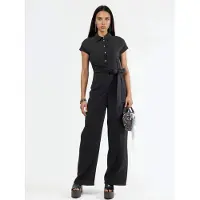Busem Bredelijne Overhemdkraag Jumpsuit met Knopen