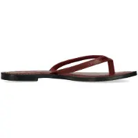 Sacha - Dames - Rode leren croco teenslippers - Maat 41