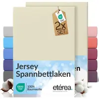 Eterea Cosmesi Naturale etérea Jersey hoeslaken 2-pack 80x200 cm (hoek 20 cm) 100% katoen - Naturel