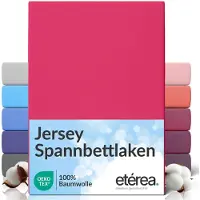 Eterea Cosmesi Naturale etérea Jersey Hoeslaken 140x200 - 160x200 cm Oekotex Made in Green - 100% katoen - Roze pruim