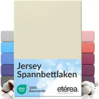Eterea Cosmesi Naturale etérea Jersey Hoeslaken 140x200 - 160x200 cm Oekotex Made in Green - 100% katoen - Natuur