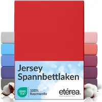 Eterea Cosmesi Naturale etérea Jersey Hoeslaken 140x200 - 160x200 cm Oekotex Made in Green - 100% katoen - Rood