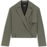BOSS Relaxed-fit jack van Japanse crêpe Maat 42
