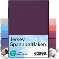 Eterea Cosmesi Naturale etérea Jersey Hoeslaken 90x200 - 100x200 cm Oekotex Made in Green - 100% katoen - Pruim