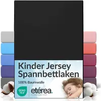 Eterea Cosmesi Naturale etérea Jersey Hoeslaken 60x120 - 70x140 cm Oekotex Made in Green - 100% katoen - zwart