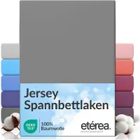 Eterea Cosmesi Naturale etérea Jersey Hoeslaken 90x200 - 100x200 cm Oekotex Made in Green - 100% katoen - Grijs