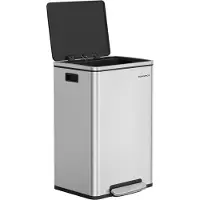 Songmics - Prullenbak - Pedaalemmer - Prullenbak 50L - Uitneembare Kunststof Binnenemmer - Softclose Deksel