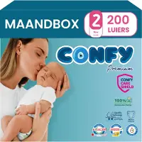 Confy Premium - Luiers Maat 2 (3-6kg) - 200 Luiers - Maandbox