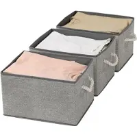 Songmics - Opbergbox - Opbergdoos - Set van 3 - Stoffen Boxen zonder Deksel - Met Handgrepen