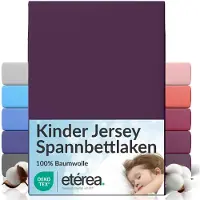 Eterea Cosmesi Naturale etérea Jersey Hoeslaken 80x160 - 80x180 cm Oekotex Made in Green - 100% katoen - Pruim