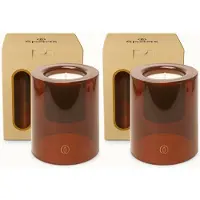 Spaas Delight Geurkaars in glas - Set van 2 Geurkaarsen - Amber en Mirre - Large - circa 40u - Glorious Glimmer