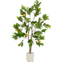 ML-Design Kunst citroenboom 130 cm kunstplant in pot met fruit ML design