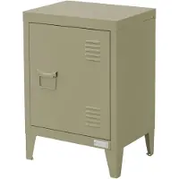 ML-Design Nachtkastje 40x30x58 cm Olijf van staal met verstelbare plank ML Design