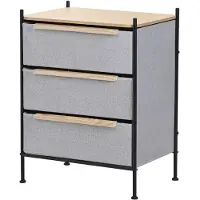 ML-Design Ladekast 58x78x42,5 cm eiken van staal, MDF met 3 stoffen laden ML Design