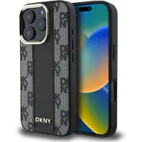 DKNY DKHMP16LPCPVSLK iPhone 16 Pro 6,3" czarny/zwarte hardcase Geruit patroon Magsafe (iPhone 16 Pro), Smartphonehoes, Zwart