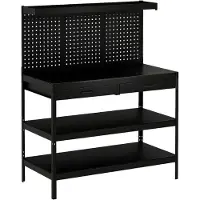 HOMCOM Werkbank-Staal, MDF-122L x 61B x 156H cm-Zwart