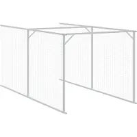 vidaXL Hondenhuis met ren, antraciet, 110x1221x110 cm, staal, verzinkt