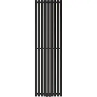 LuxeBath Badkamer radiator middenaansluiting 480x1600 mm zwart met thermostatische onderafsluiter