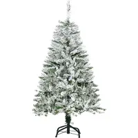 HOMCOM Kerstboom Kunststof, staal 70L x 70B x 120H cm Groen + Wit