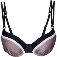 JOOP! Bikinitop ' Eleganz ' taupe / zwart / wit