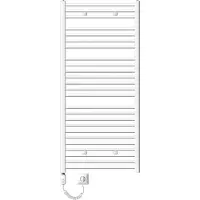 LuxeBath Elektrische badkamerradiator met verwarmingselement 1200W 750x1500 mm wit recht met zijaansluiting