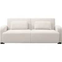 Vente-unique Driezitsslaapbank - clic-clac in beige chenille stof - LOMARIO