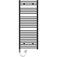 LuxeBath Elektrische badkamerradiator met verwarmingselement 1200W 600x1500 mm antraciet gebogen met zijaansluiting