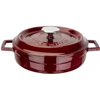 Lava Geëmailleerde Gietijzeren Braadpan met Deksel - Ø 24 cm - 2,47 L - Geschikt voor Inductie en Oven - Rood