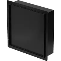 LuxeBath Wand nis douche met betegelbare deur 25,5x25,5 cm zwart roestvrij staal randloze douche nis douchebak