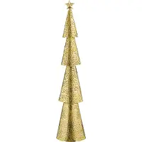 House of Seasons Kerstboom - L15 x B8 x H68 cm - Metaal - Goud