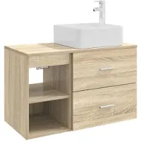 vidaXL Badkamermeubel Set 2 pcs Sonoma Eiken Bewerkt hout