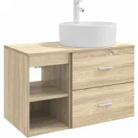 vidaXL Badkamermeubel Set 2 st Sonoma Eiken Bewerkt hout