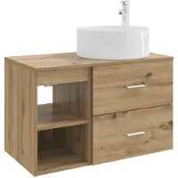 vidaXL Badkamermeubel Set 2 pcs Artisanaal eiken Bewerkt hout