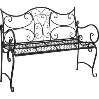 vidaXL Tuinbank 2-Aantal zitplaatsen 114 x 56,5 x 90 cm Staal Zwart