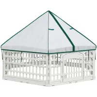 vidaXL 6 Paneel Honden speelruimte 177,5 x 154,5 x 112 cm Kunststof
