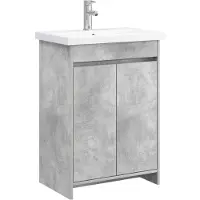 vidaXL Badkamermeubel Set Betongrijs 81 x 40 x 84,5 cm Bewerkt hout