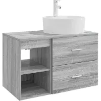 vidaXL Badkamermeubel Set 2 st Grijs Sonoma Bewerkt hout