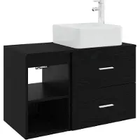 vidaXL Badkamermeubel Set 2 pcs Zwart eiken Bewerkt hout