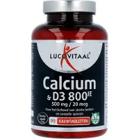 Lucovitaal Calcium & D3 800 IE 500 mg / 20 mcg 90 St Kauwtabletten