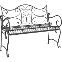 vidaXL Tuinbank, 2 zitplaatsen, 114 x 56,5 x 90 cm, staal, zilverkleurig grijs