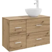 vidaXL Badkamermeubel Set 2 st Artisanaal eiken Bewerkt hout