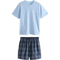 Next Pyjama kort lichtblauw / donkerblauw