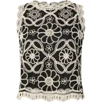 Y.A.S Top beige / zwart